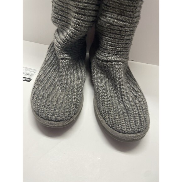 UGG Classic Cardy Winter Boots Womens 11 Gray Sweater Fold Over tall soft - Picture 3 of 10
